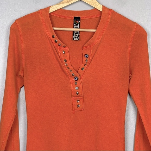Free People Orange Long Sleeve Top - Picture 3 of 9